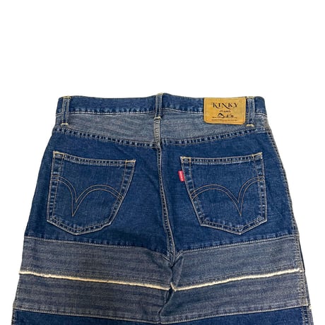 【USED】90's HYSTERIC GLAMOUR "KINKY" Panel Cut Flared Jeans