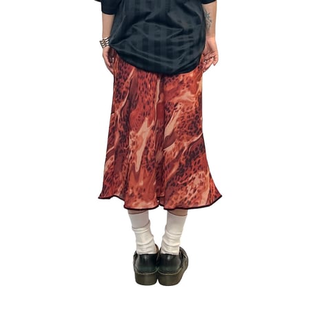 【USED】90's-00's propaganda Italy MARBLE LEOPARD SKIRT