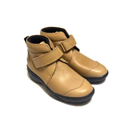 【DEAD STOCK】00's ARMANI JEANS Velcro Strap Boots Camel