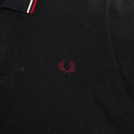 【USED】00's FRED PERRY Classic Twin Tipped Fade Black Polo Made in England