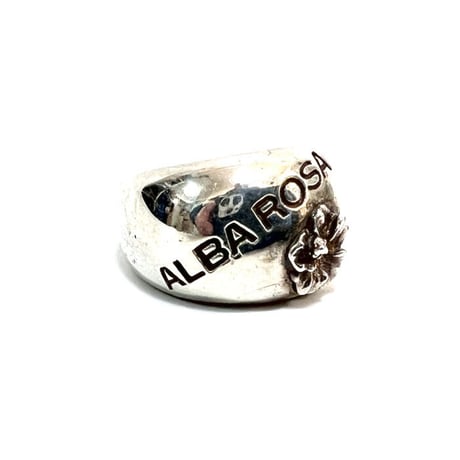 【USED】00'S ALBA ROSA HIBISCUS & LOGO RING SILVER925
