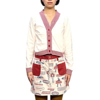 【USED】90's agnès b.Stripe Trim Cotton Cardigan Made in France