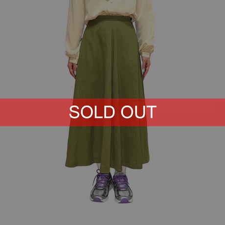 【USED】90's tricot COMME des GARCONS LINEN LONG SKIRT KHAKI