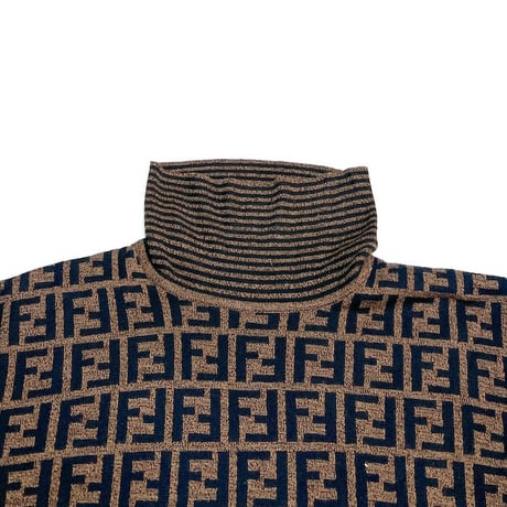 【USED】80'S-90'S FENDI ZUCCA MONOGRAM HI-NECK SWEATER