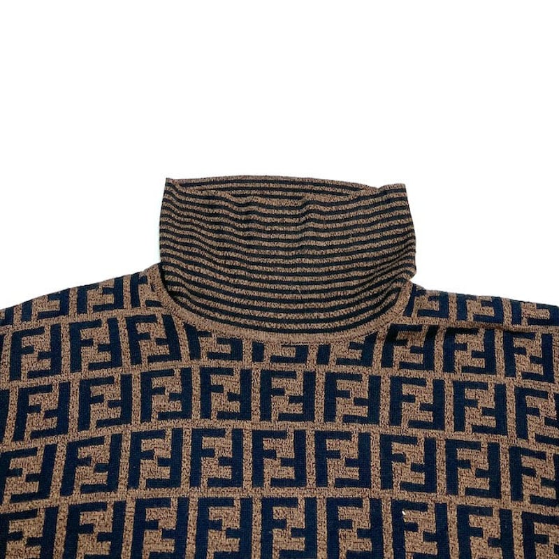 USED】80'S-90'S FENDI ZUCCA MONOGRAM HI-NECK SW USED】80'S-90'S FENDI ZUCCA MONOGRAM HI-NECK SW