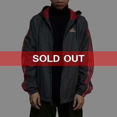【USED】90'S ADIDAS NYLON ZIP-UP HOODIE