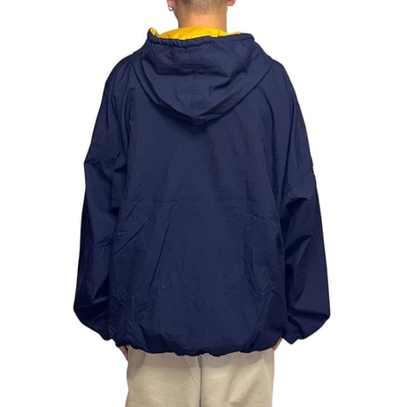 【USED】90's UMBRO Oversized Football Anorak Jacket Navy