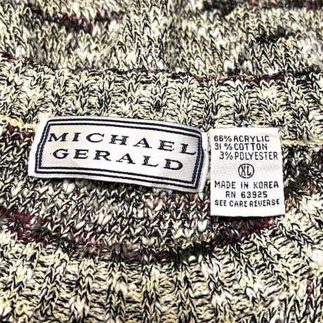 【USED】90'S MICHAEL GERALD MIX KNIT SWEATER