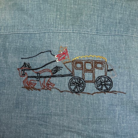 【USED】70's Whimsical Embroidered Denim Jacket