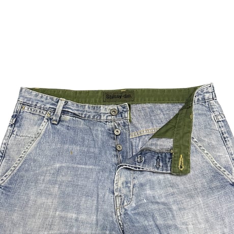 【USED】90's-00's STUSSY-dm. Vintage Faded Denim Pants