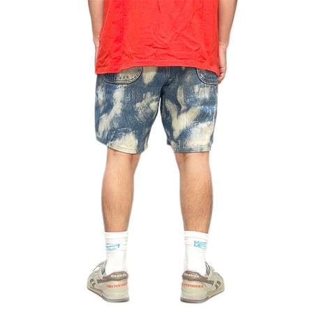 【USED】00'S MILKCRATE ATHLETICS BLEACHED DENIM SHORTS