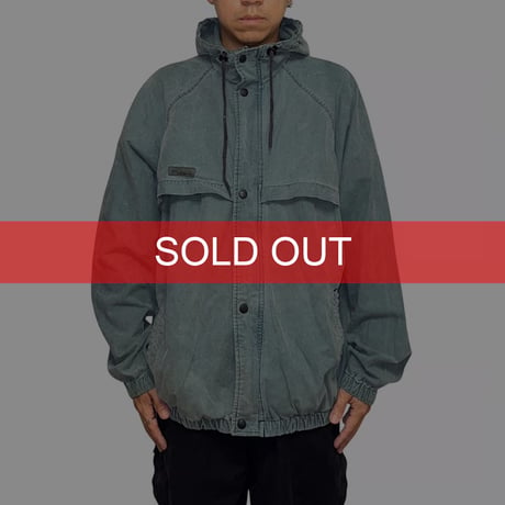 【USED】90's Columbia VINTAGE COTTON HOODED JACKET FADE GREEN