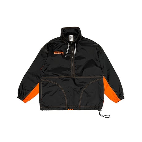 【USED】90's adidas NYLON PULLOVER JACKET BLACK × ORANGE