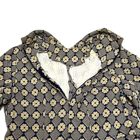 【USED】70'S RETRO FLOWER JACQUARD DRESS