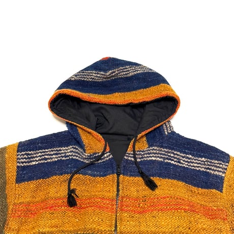 【USED】90's GUATEMALA WOVEN WOOL ZIP PARKA