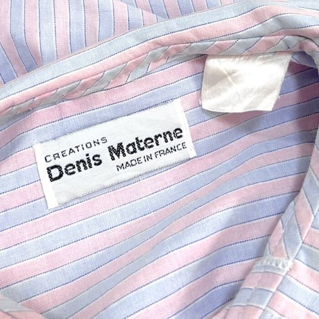 【USED】80'S DENIS MATERNE PETER PAN COLLAR S/S STRIPE SHIRT