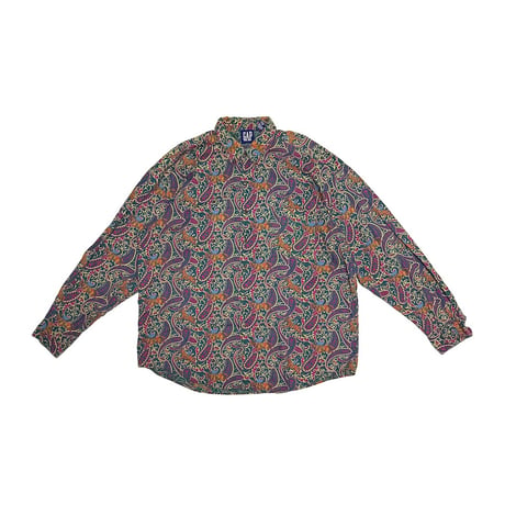 【USED】90's OLD GAP Horse & Paisley Pattern B.D Shirt
