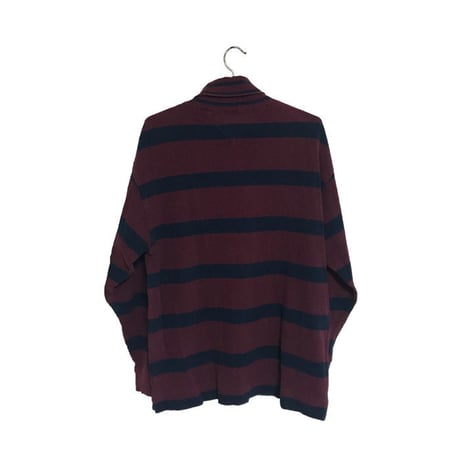 【USED】90'S TOMMY HILFIGER BORDER HI-NECK L/S TOP