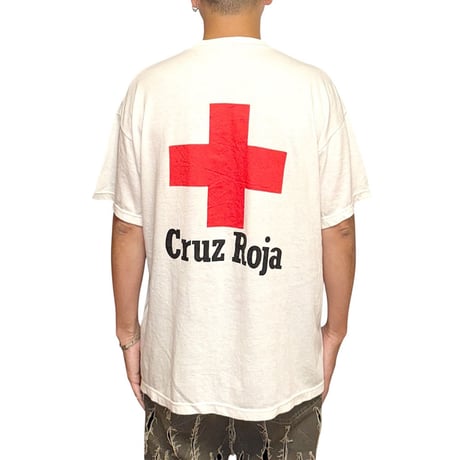 【USED】90's-00's Cruz Roja Red Cross Logo T-shirt