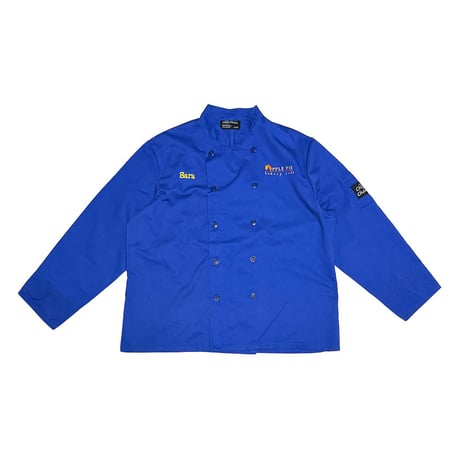 【USED】00's “APPLE PIE bakery cafe” Blue Double Breasted Chef Jacket