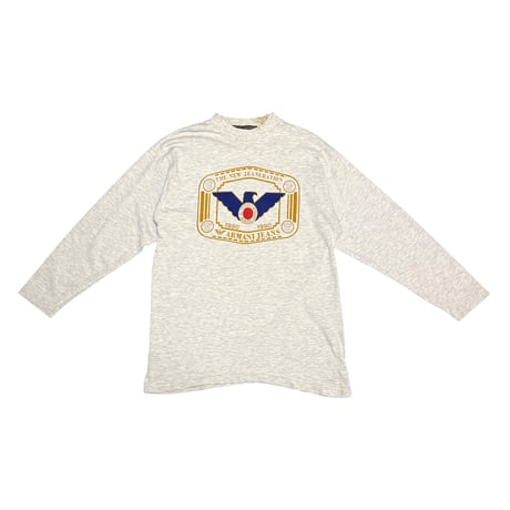 【USED】90's ARMANI JEANS "The New Jeaneration" Mock Neck L/S T-shirt