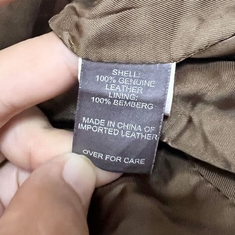 【USED】00'S BILL BLASS LEATHER JACKET BROWN