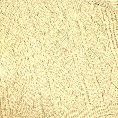 【USED】70'S HI-NECK FISHERMAN WOOL KNIT SWEATER