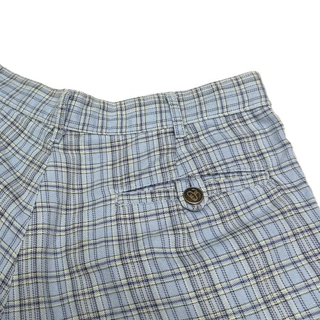 【USED】80's OLD STUSSY CHECK SHORTS SKY BLUE