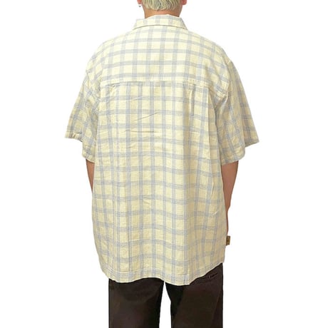 【USED】90'S-00'S BEAR USA S/S CHECK ZIP SHIRT