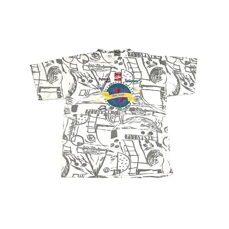 【USED】90's BUD LIGHT TRIATHLON SERIES ALL OVER PRINTED T-SHIRT