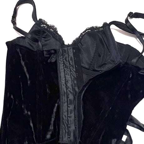 【USED】00's ENSORED VELVET CORSET BUSTIER