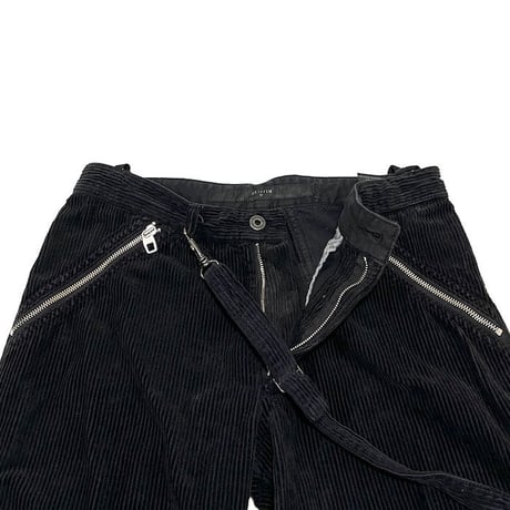 【USED】00'S GRIFFIN BONDAGE BLACK CORDUROY PANTS