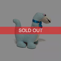 【USED】80's SKY BLUE DINOSAUR STUFFED TOY