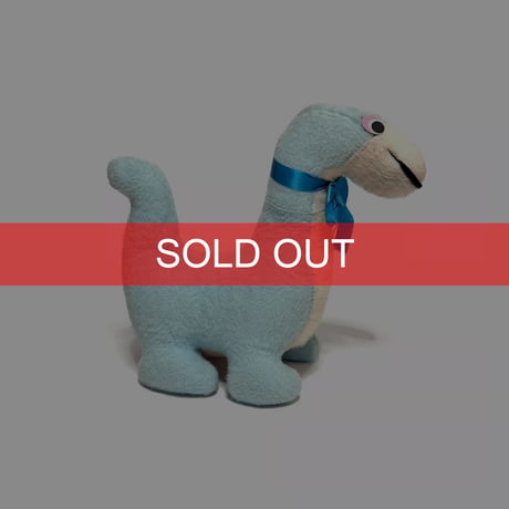 【USED】80's SKY BLUE DINOSAUR STUFFED TOY
