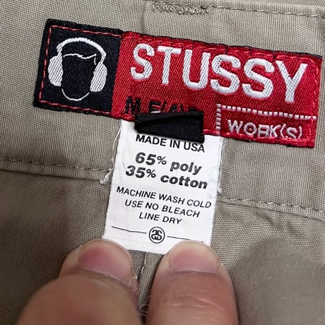 【USED】00's STUSSY WORK TROUSERS BEIGE MADE IN USA