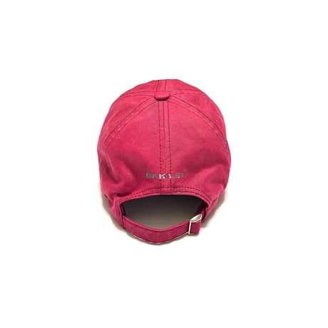 【USED】00's OAKLEY Skull Icon Distressed Red Cap
