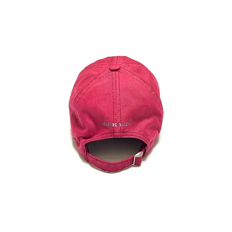 USED】00's OAKLEY Skull Icon Distressed Red Cap