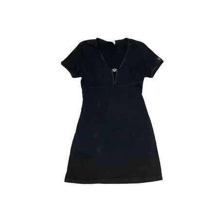 【USED】00's VERSACE INTENSIVE COTTON DRESS BLACK
