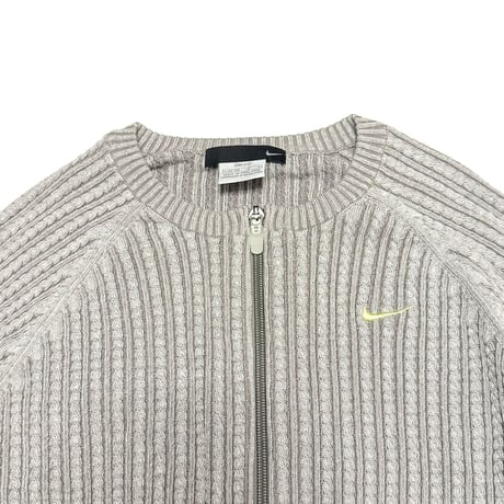 【USED】00's NIKE RIB KNIT ZIP SHORT CARDIGAN