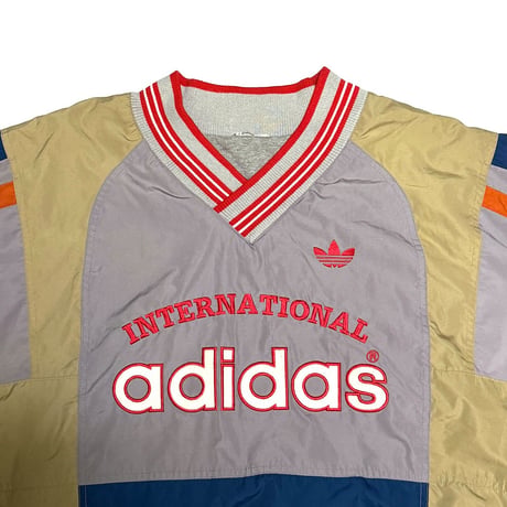 【USED】80's adidas Crazy Pattern V-Neck Pullover Jacket