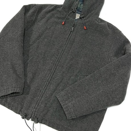 【USED】90'S-00'S ARMANI JEANS FLEECE WOOL HOODED JACKET