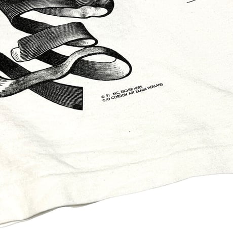 【USED】90'S MC ESCHER MULTI PRINT T-SHIRT WHITE
