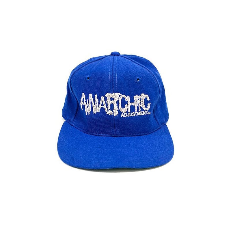 USED】90'S ANARCHIC ADJUSTMENT 6-PANEL CAP BLUE...