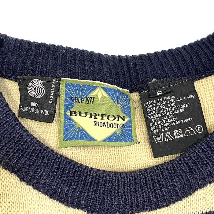 vintage❗️】バートン ニット セーター Lサイズ ブルー系 vintage❗️】バートン ニット セーター Lサイズ ブルー系