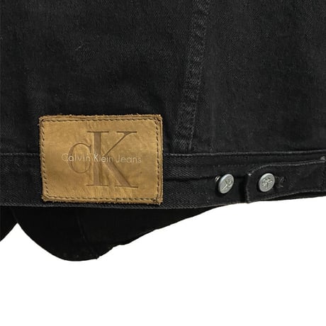 【USED】90'S CK CALVIN KLEIN JEANS HONDA AIR BRUSHED BLACK DENIM VEST