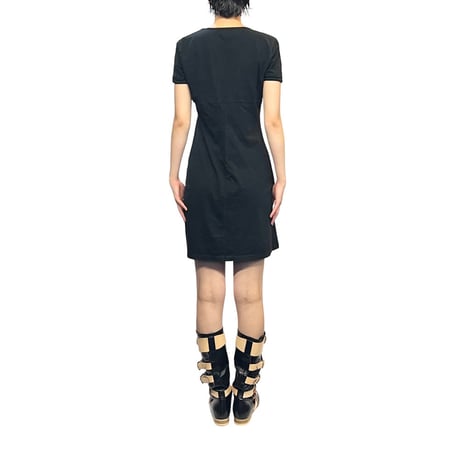 【USED】00's VERSACE INTENSIVE COTTON DRESS BLACK