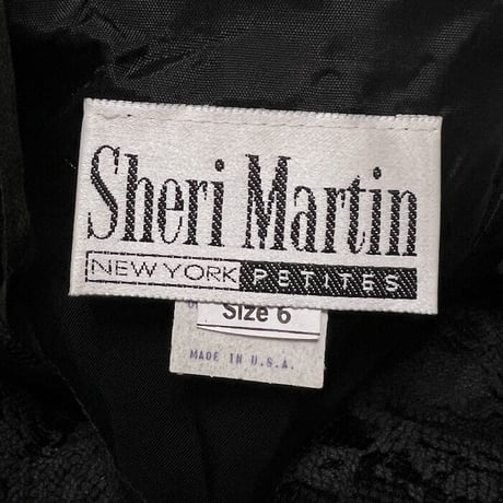 【USED】70'S Sheri Martin BLACK LACE DRESS