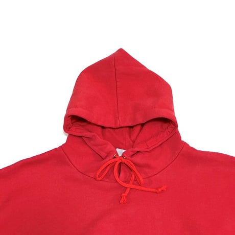 【USED】90'S CRU LOGO SWEAT PARKA RED