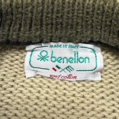 【USED】80's benetton ARM LINE COTTON KNIT SWEATER