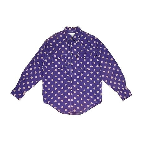 【USED】80's CIMARRON MALAGUENA POLKA DOT PATTERN WESTERN SHIRT